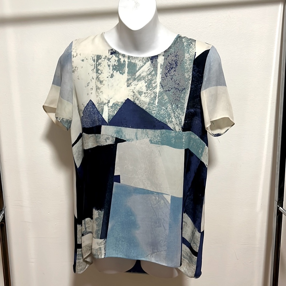 Wilfred silk geometric tunic top